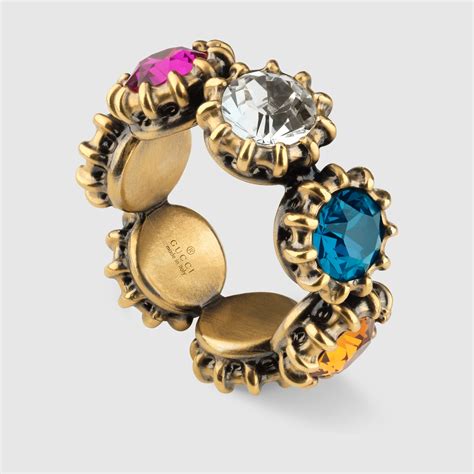 gucci ring with crystals|gucci ring women.